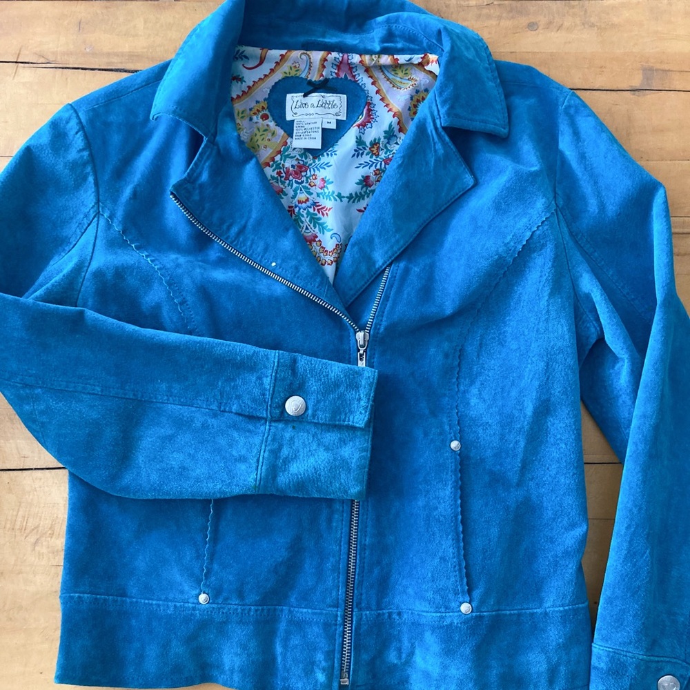 Bright Blue leather jacket